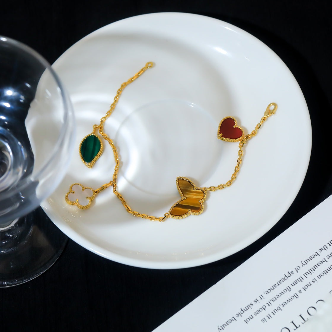 [Mystic Crown]LUCKY SPRING 5 MOTIF GOLD BRACELET