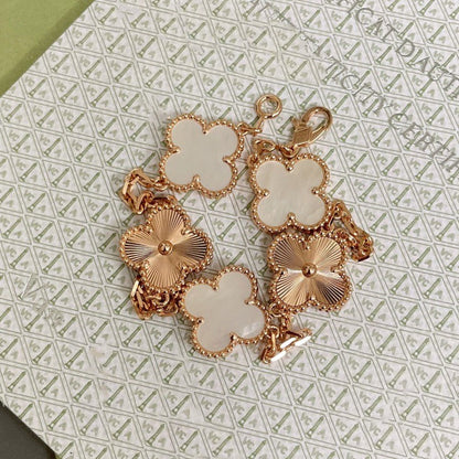 [Mystic Crown]CLOVER BRACELET 5 MOTIF WHITE MOP PINK GOLD