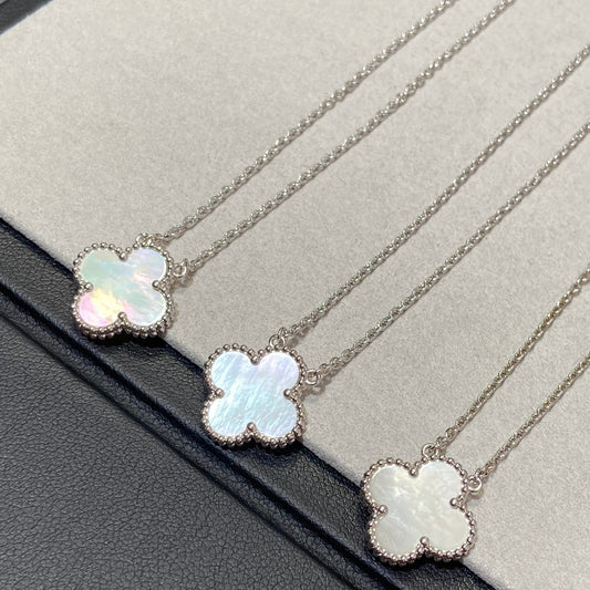 [Mystic Crown]CLOVER MEDIUM SILVER WHITE MOP NECKLACE