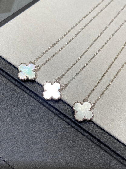 [Mystic Crown]CLOVER MEDIUM SILVER WHITE MOP NECKLACE