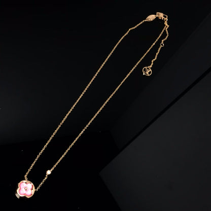 [Mystic Crown]COLOR BLOSSOM PINK MOP SUN GOLD NECKLACE