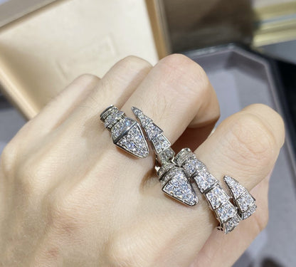[Mystic Crown]SERPENTI LARGE RING SILVER DIAMOND PAVED