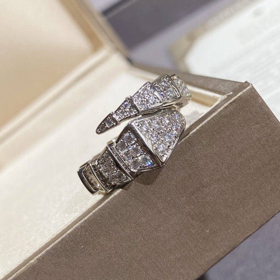 [Mystic Crown]SERPENTI LARGE RING SILVER DIAMOND PAVED