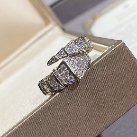 [Mystic Crown]SERPENTI LARGE RING SILVER DIAMOND PAVED