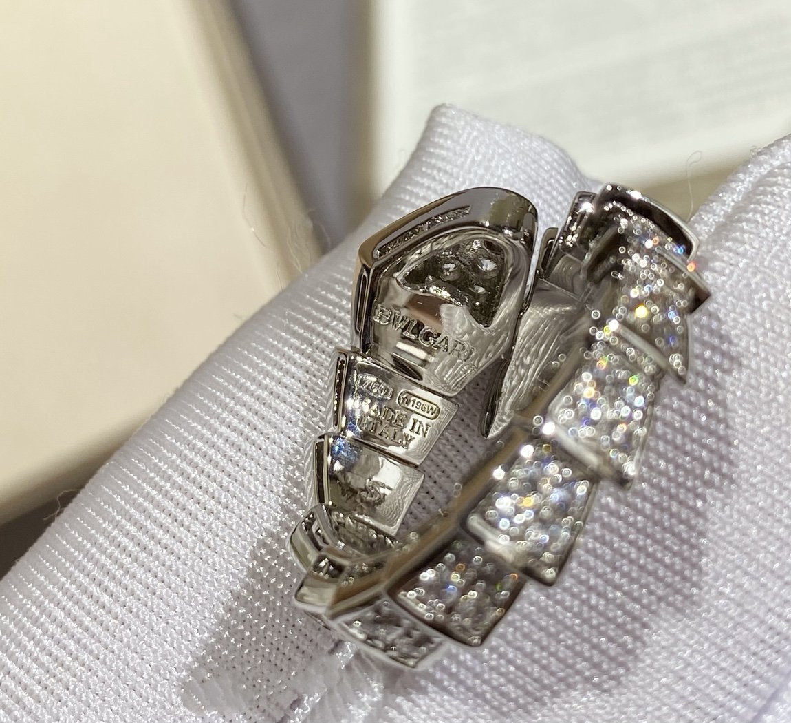[Mystic Crown]SERPENTI LARGE RING SILVER DIAMOND PAVED
