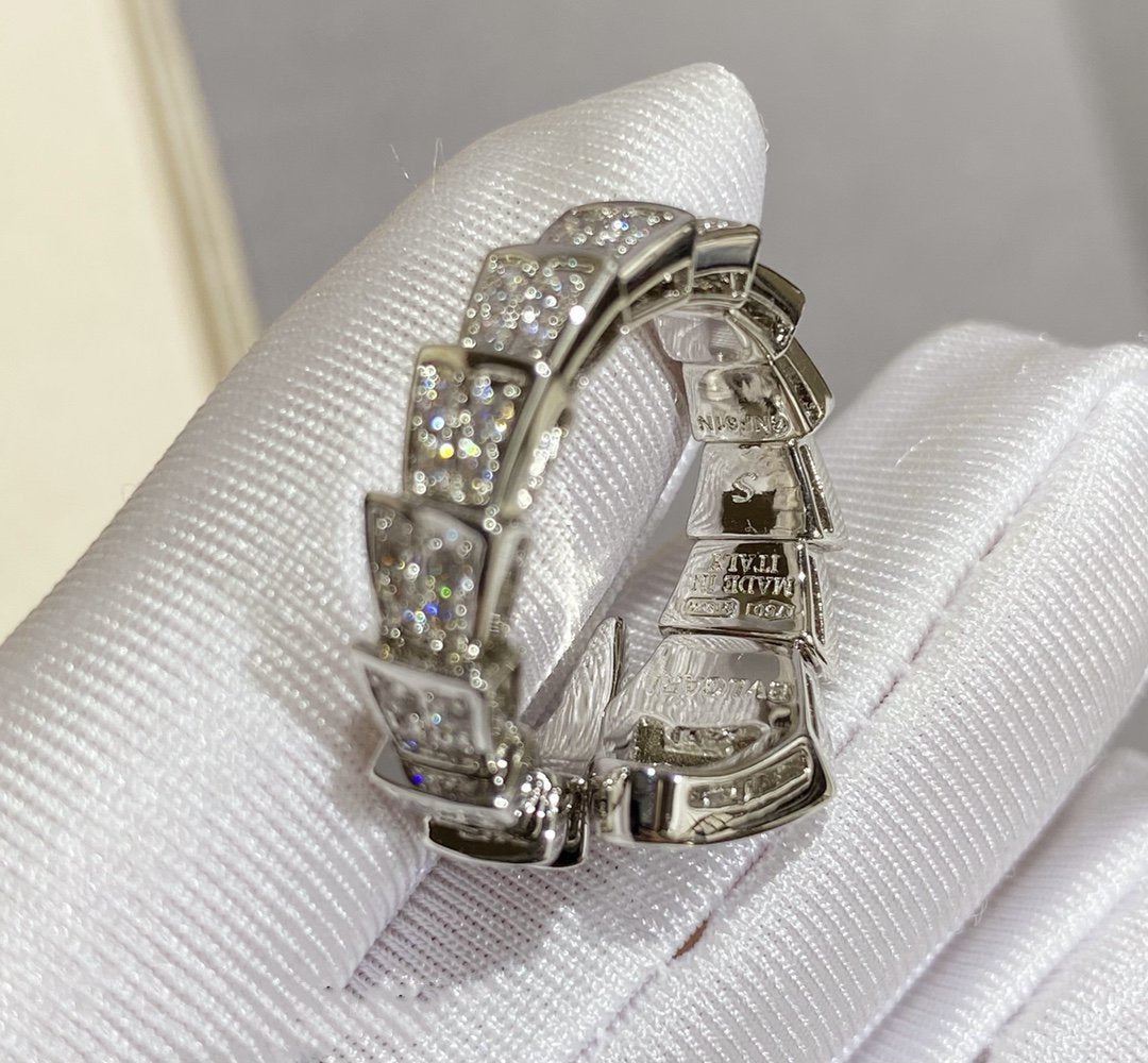 [Mystic Crown]SERPENTI LARGE RING SILVER DIAMOND PAVED
