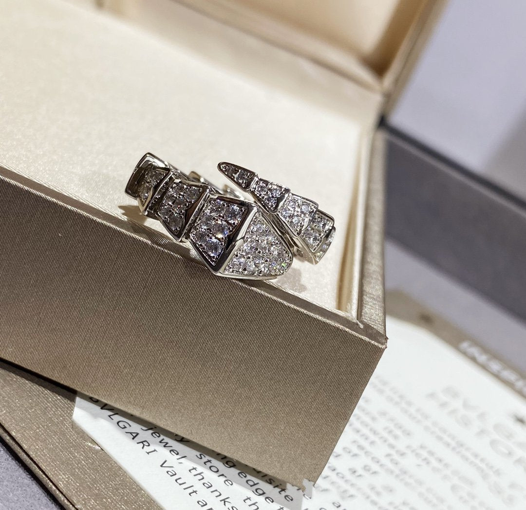 [Mystic Crown]SERPENTI LARGE RING SILVER DIAMOND PAVED