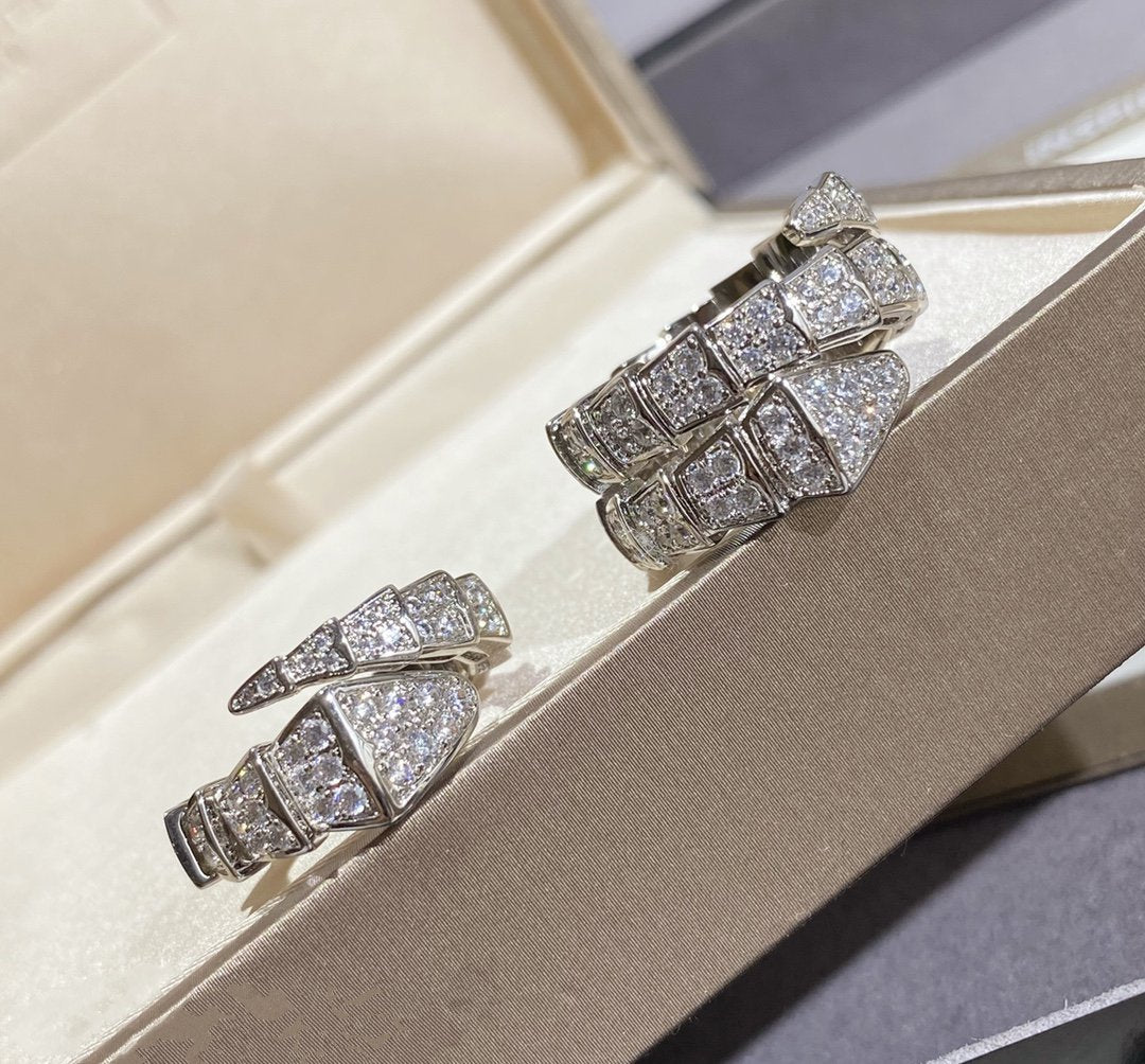 [Mystic Crown]SERPENTI LARGE RING SILVER DIAMOND PAVED