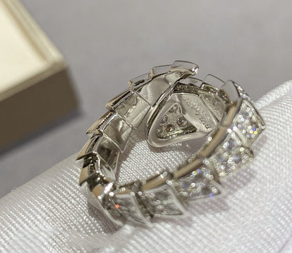 [Mystic Crown]SERPENTI LARGE RING SILVER DIAMOND PAVED