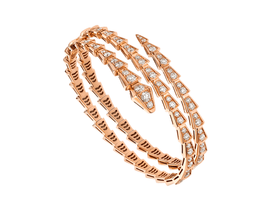 [Mystic Crown]SERPENTI BRACELET PINK GOLD DIAMOND DOUBLE ROW