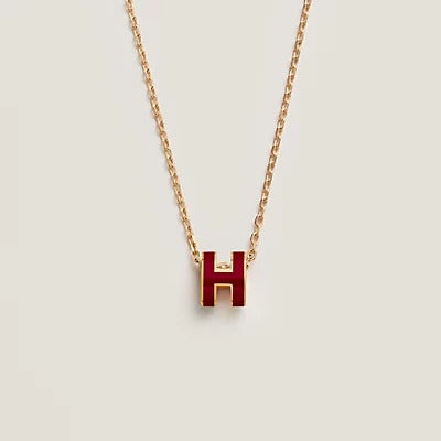 [Mystic Crown]HM CLIC RED ENAMEL GOLD NECKLACE