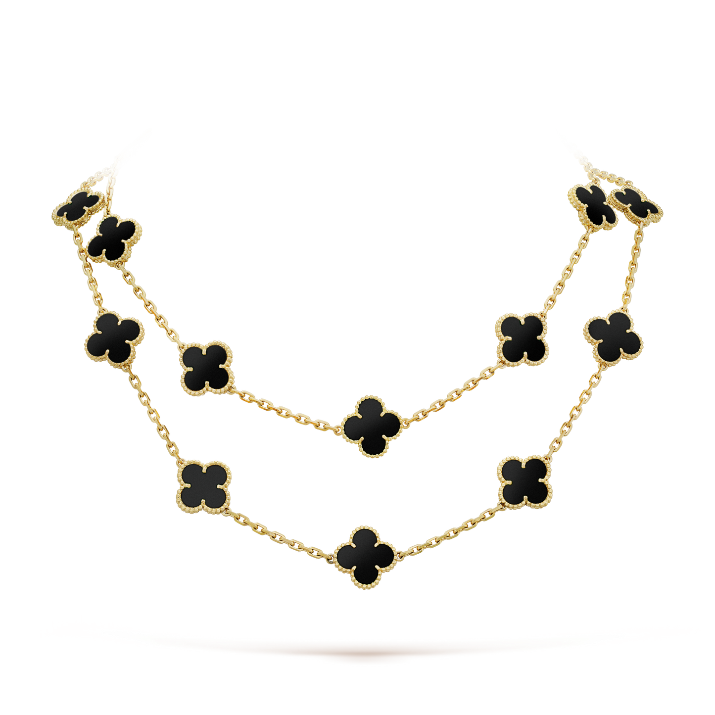 [Mystic Crown]CLOVER 20 MOTIFS ONYX NECKLACE