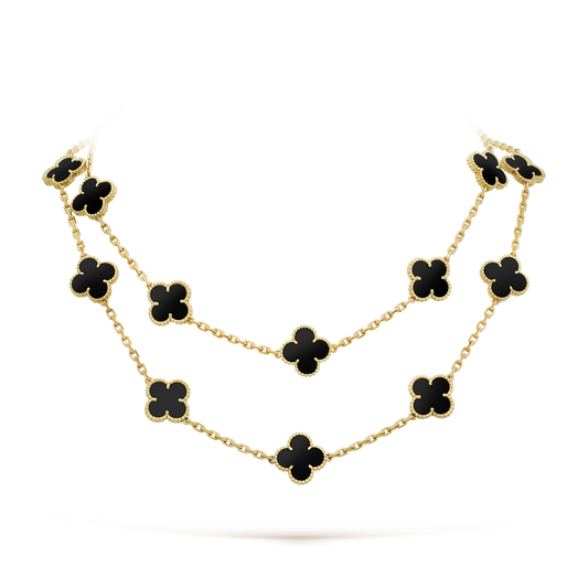 [Mystic Crown]CLOVER 20 MOTIFS ONYX NECKLACE