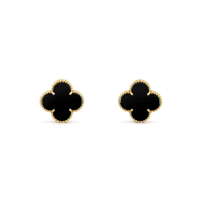 [Mystic Crown]CLOVER MEDIUM 1 MOTIFS  ONYX STUD EARRINGS