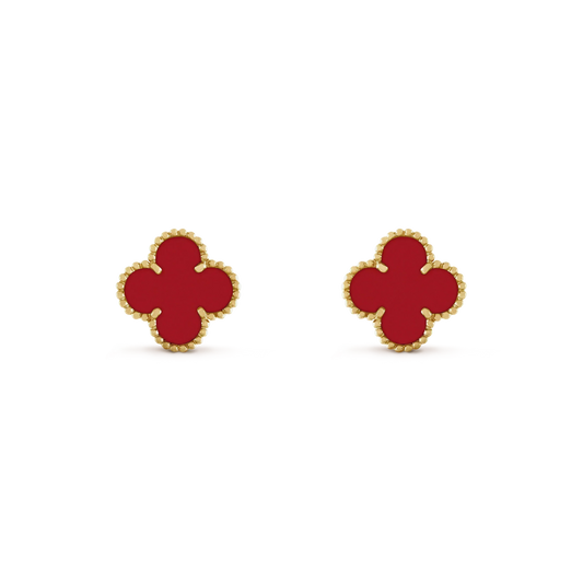 [Mystic Crown]CLOVER MINI 9.5MM CARNELIAN EARRINGS