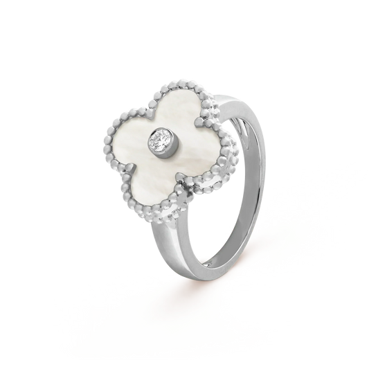 [Mystic Crown]CLOVER SILVER MOP DIAMOND RING