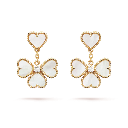 [Mystic Crown]CLOVER SWEET WHITE MOP EARRINGS