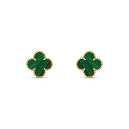 [Mystic Crown]CLOVER MEDIUM 1 MOTIFS MALACHITE  EARRINGS