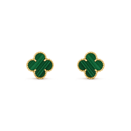 [Mystic Crown]CLOVER MEDIUM 1 MOTIFS MALACHITE  EARRINGS