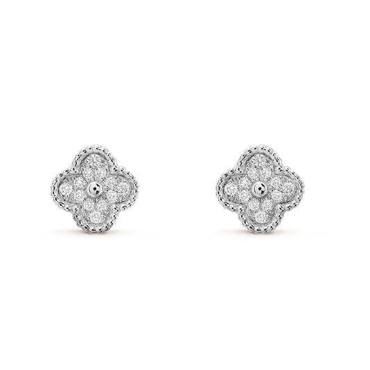 [Mystic Crown]CLOVER MINI DIAMOND STUD EARRINGS