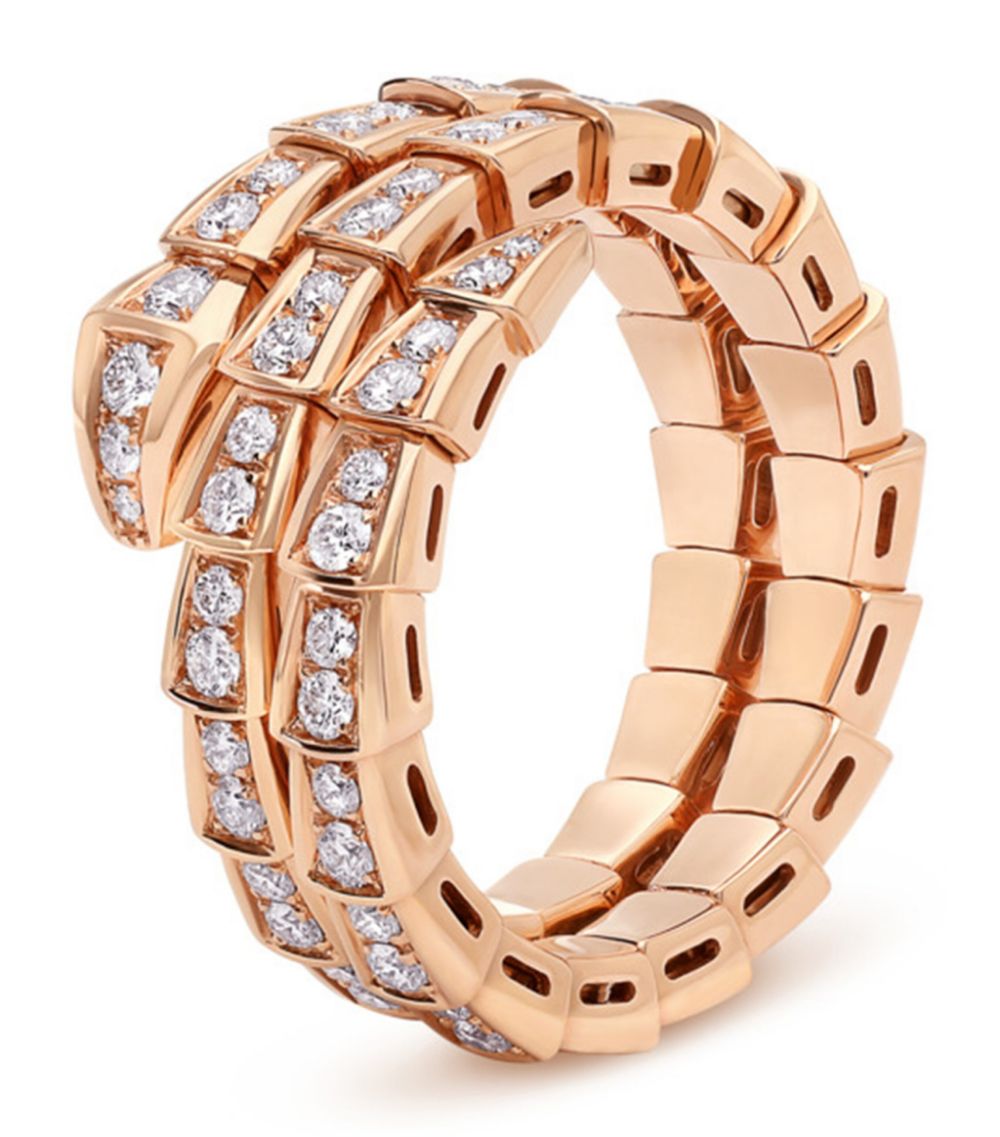 [Mystic Crown]SERPENTI RING PINK GOLD DIAMOND DOUBLE ROW