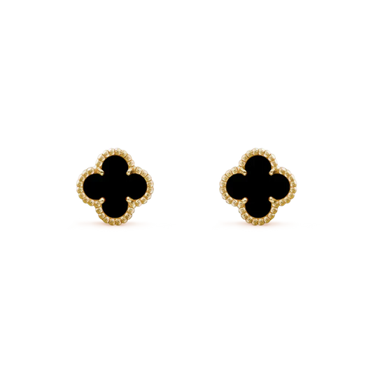 [Mystic Crown]CLOVER MINI 9.5MM BLACK MOP EARRINGS