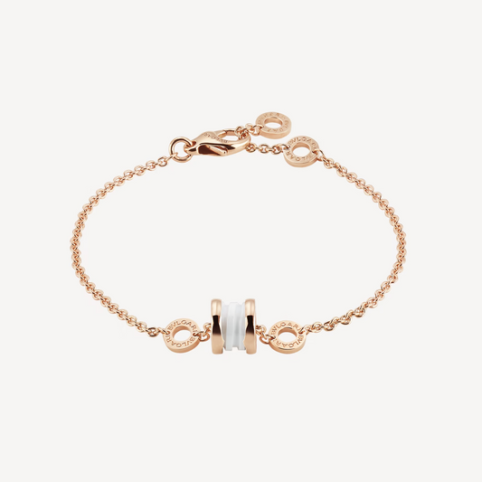 [Mystic Crown]ZERO 1 SOFT PINK GOLD AND WHITE CERAMIC BRACELET