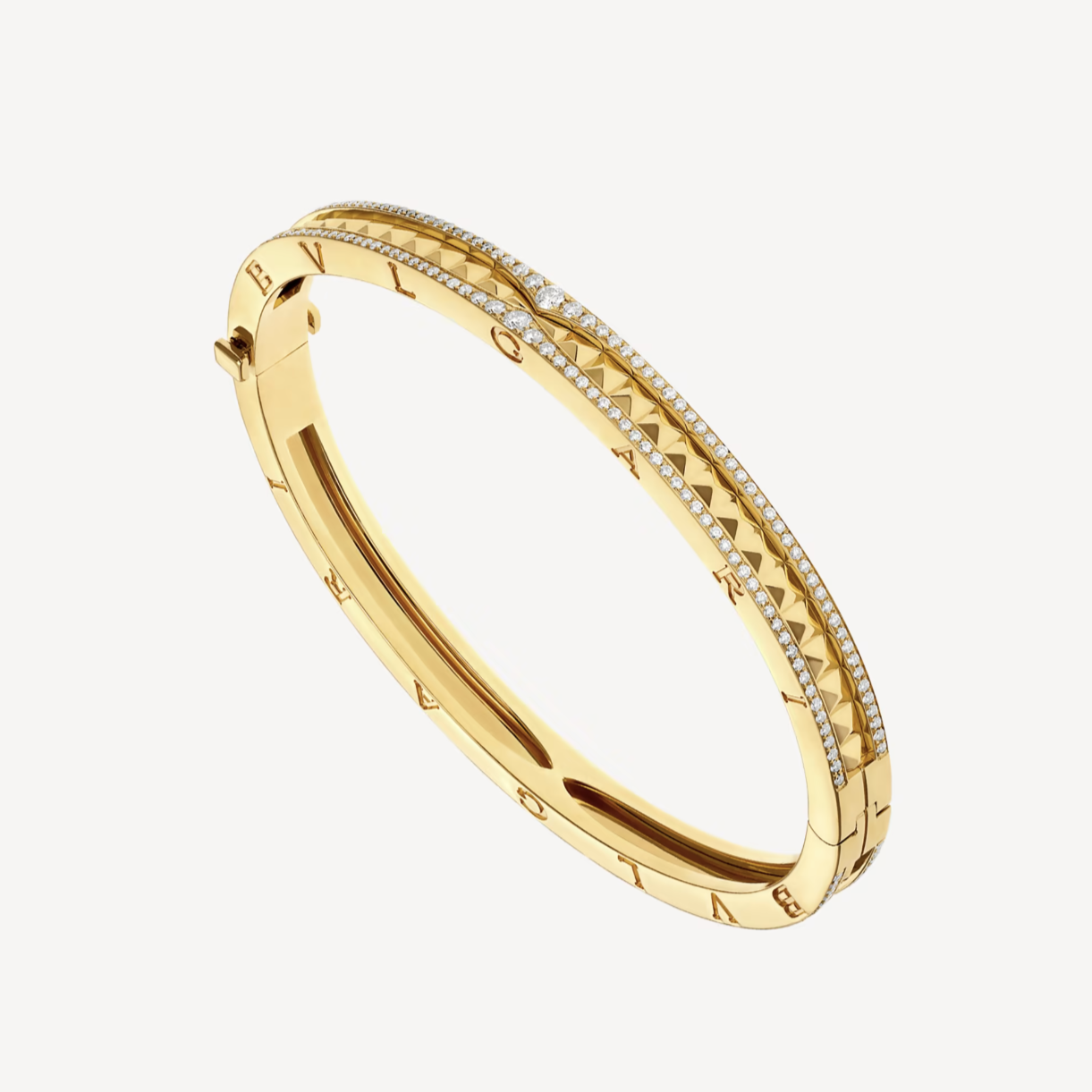 [Mystic Crown]ZERO 1 SPIRAL AND PAVED DIAMOND GOLD BRACELET