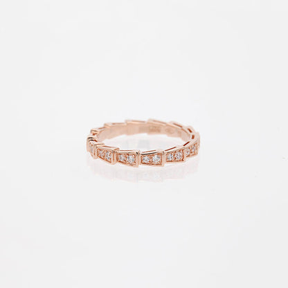 [Mystic Crown]SERPENTI RING PINK GOLD DIAMOND PAVED 3MM