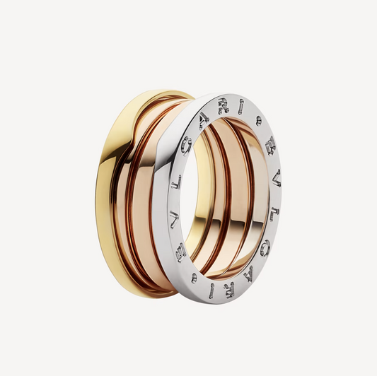 [Mystic Crown]ZERO 1 THREE-BAND ROSE WHITE AND YELLOW RING