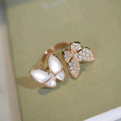 [Mystic Crown]TWIN BUTTERFLY DIAMOND MOP RING