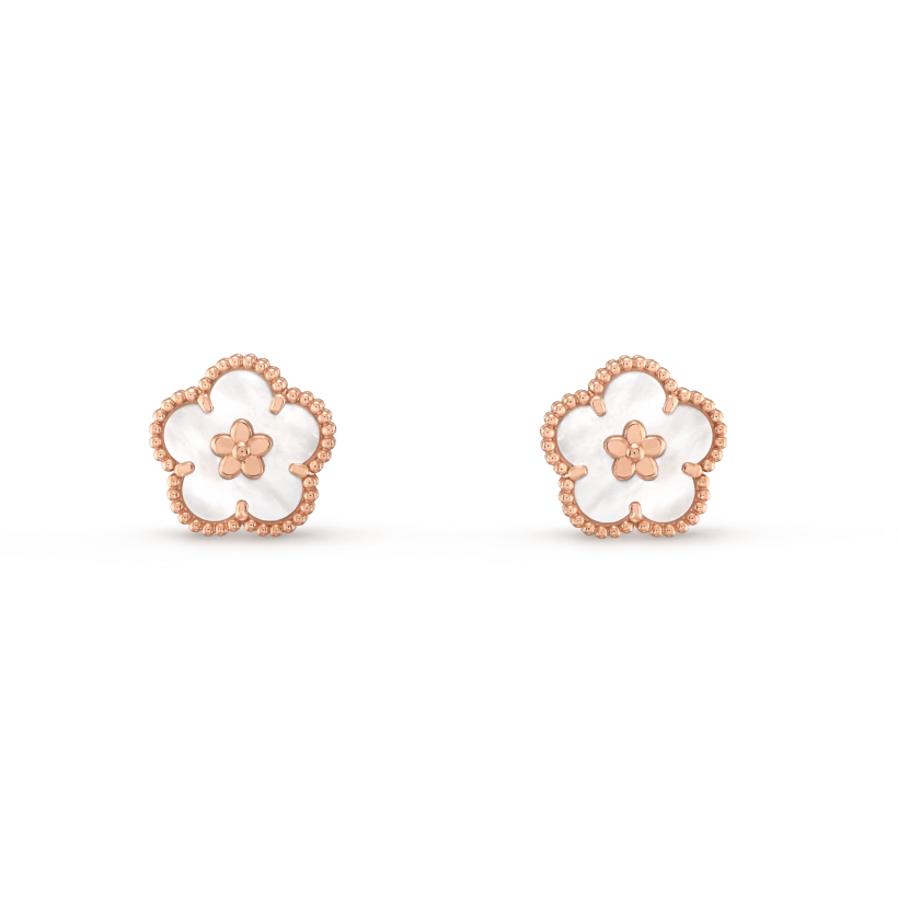 [Mystic Crown]LUCKY PINK GOLD WHITE MOP EARRINGS