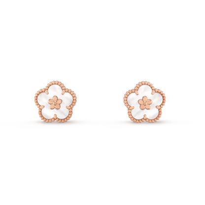 [Mystic Crown]LUCKY PINK GOLD WHITE MOP EARRINGS