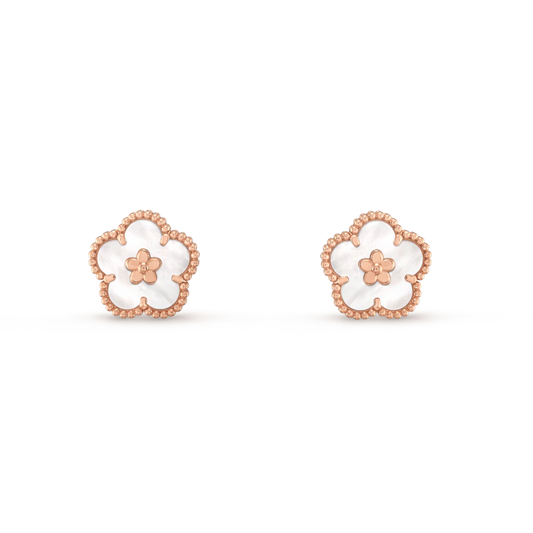 [Mystic Crown]LUCKY PINK GOLD WHITE MOP EARRINGS