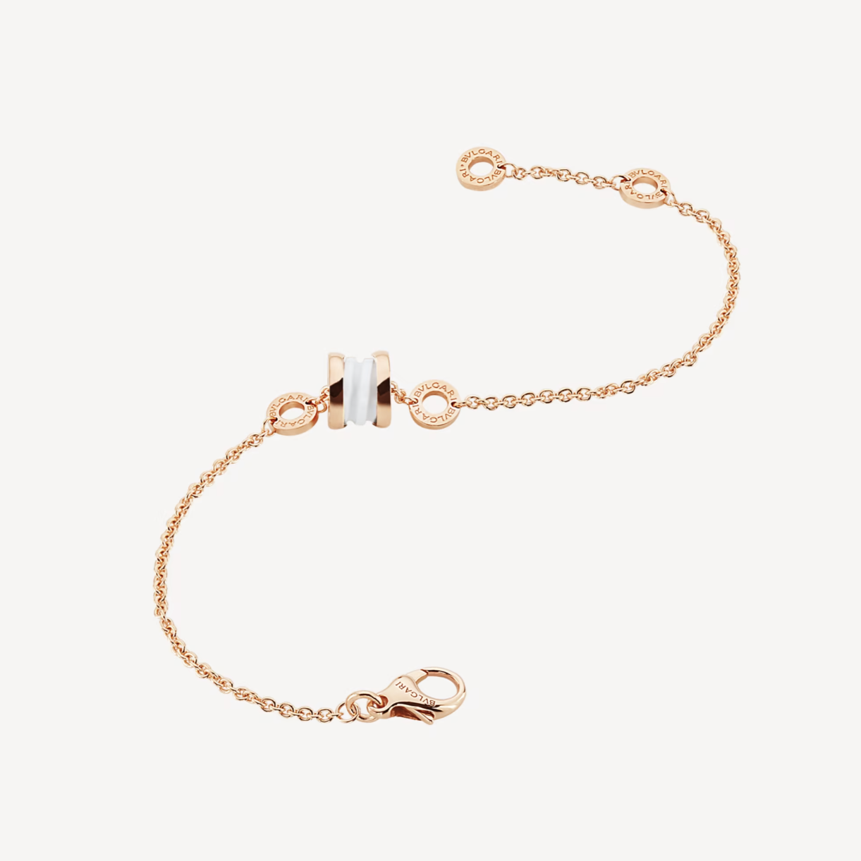 [Mystic Crown]ZERO 1 SOFT PINK GOLD AND WHITE CERAMIC BRACELET