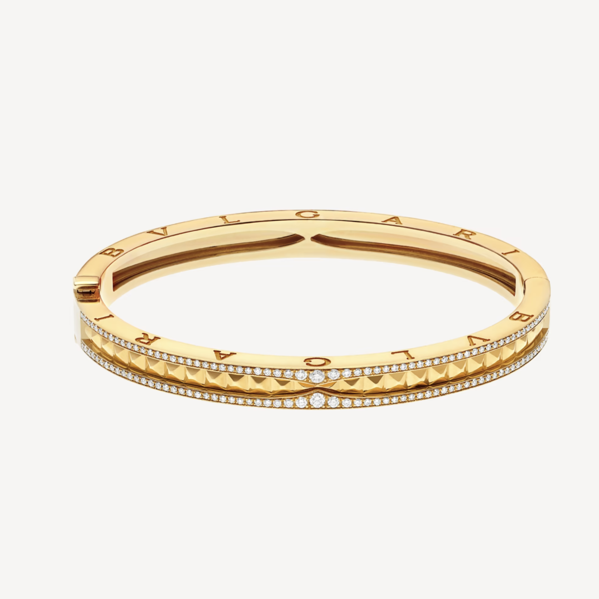 [Mystic Crown]ZERO 1 SPIRAL AND PAVED DIAMOND GOLD BRACELET