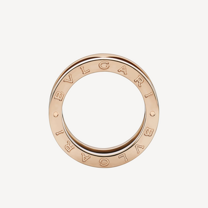 [Mystic Crown]ZERO 1 TWO-BAND LOOPS AND BLACK CERAMIC PINK GOLD RING