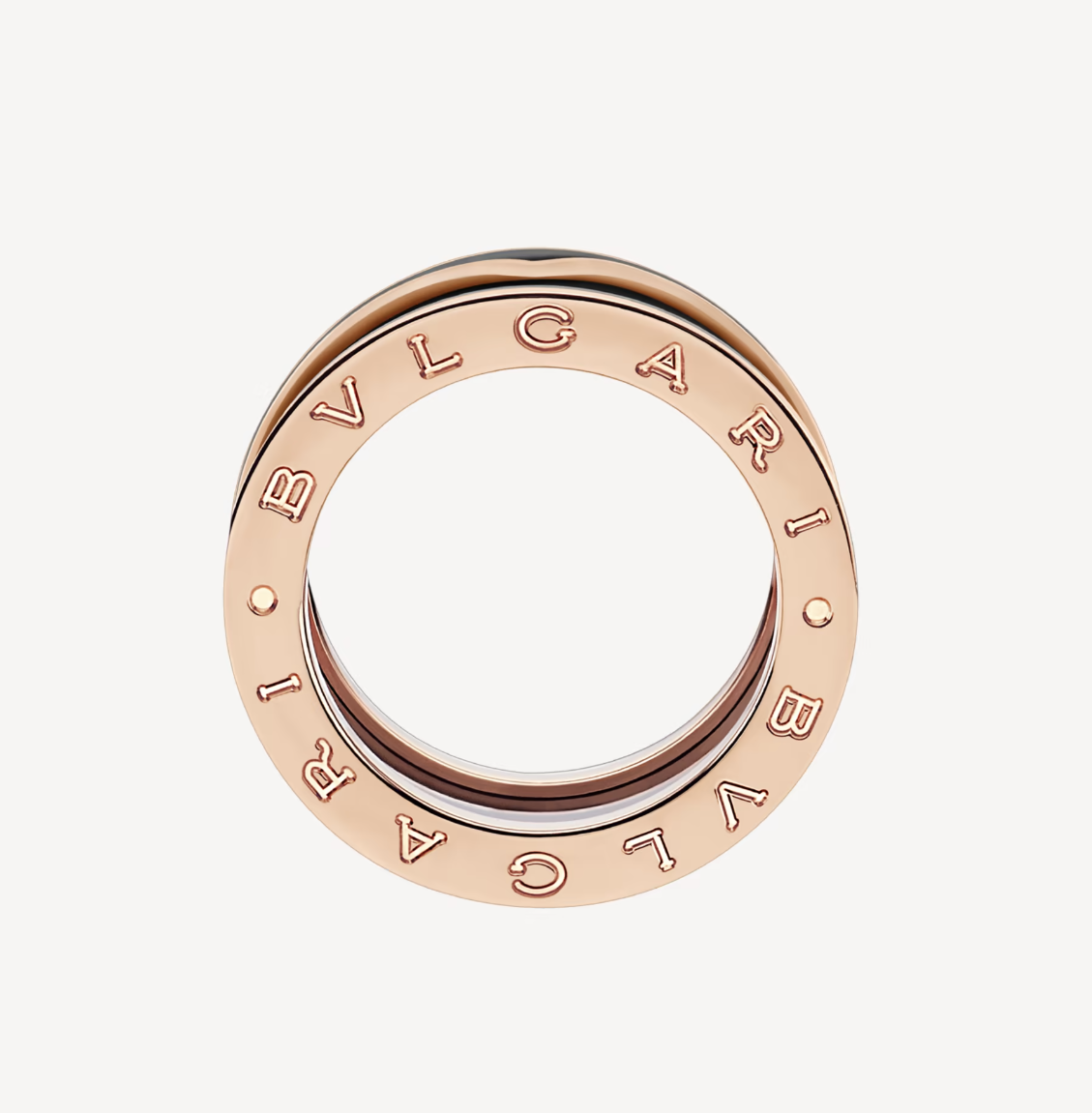 [Mystic Crown]ZERO 1 TWO-BAND WITH MATTE BLACK CERAMIC PINK GOLD RING