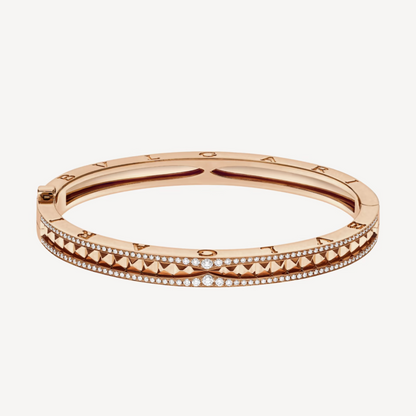 [Mystic Crown]ZERO 1 SPIRAL AND PAVED DIAMOND PINK GOLD BRACELET