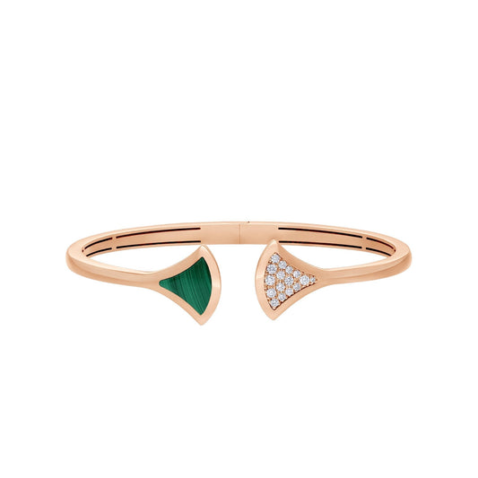 [Mystic Crown]DREAM BRACELET OPEN MALACHITE PINK GOLD