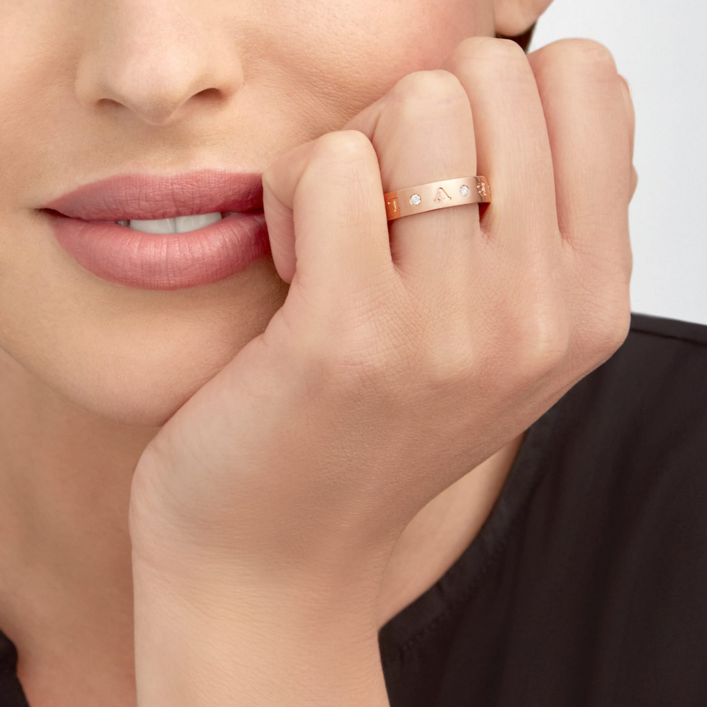 [Mystic Crown]ZERO 1 ESSENTIAL PINK GOLD BAND WITH DIAMONDS RING