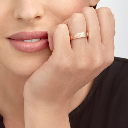 [Mystic Crown]ZERO 1 ESSENTIAL PINK GOLD BAND WITH DIAMONDS RING
