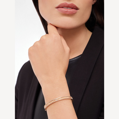 [Mystic Crown]ZERO 1 SPIRAL AND PAVED DIAMOND PINK GOLD BRACELET