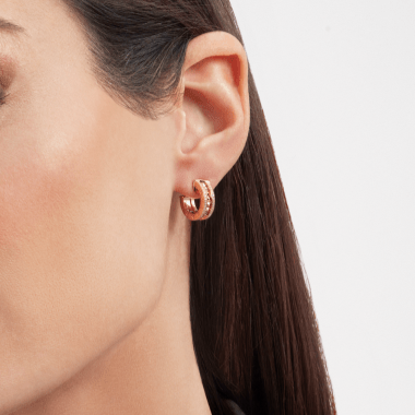 [Mystic Crown]ZERO 1 ROCK GOLD EARRINGS WITH STUDDED SPIRAL AND PAVED DIAMONDS