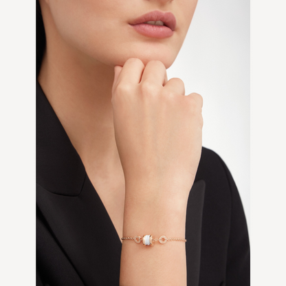 [Mystic Crown]ZERO 1 SOFT PINK GOLD AND WHITE CERAMIC BRACELET