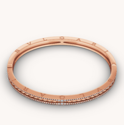 [Mystic Crown]ZERO 1 SPIRAL AND PAVED DIAMOND PINK GOLD BRACELET