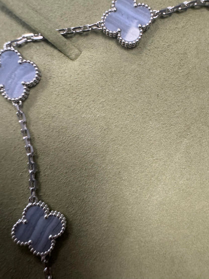 [Mystic Crown]CLOVER 10 MOTIFS BLUE CHALCEDONY NECKLACE