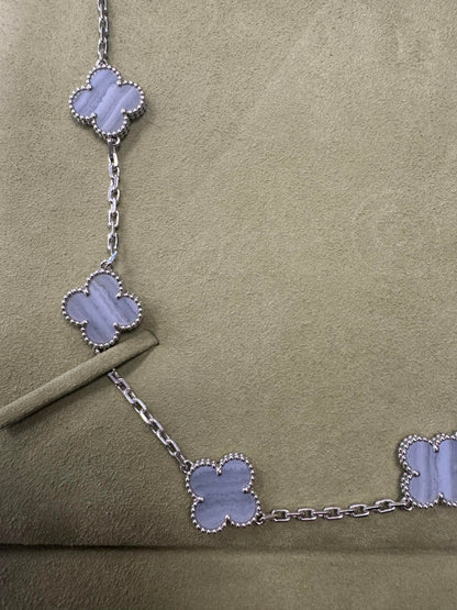 [Mystic Crown]CLOVER 10 MOTIFS BLUE CHALCEDONY NECKLACE