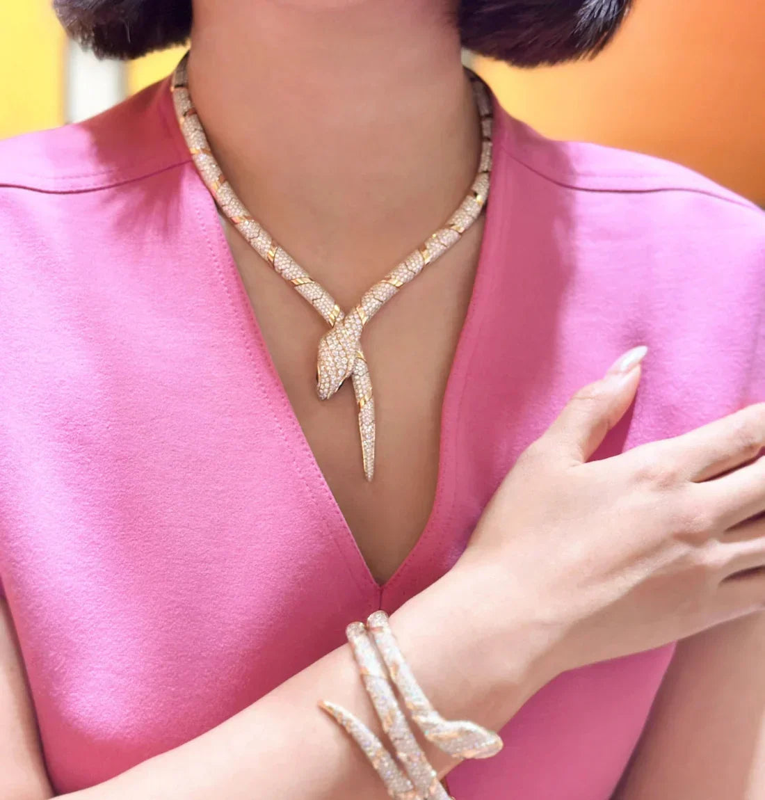 [Mystic Crown]HIGH-END CUSTOM GOLD SNAKE NECKLACE
