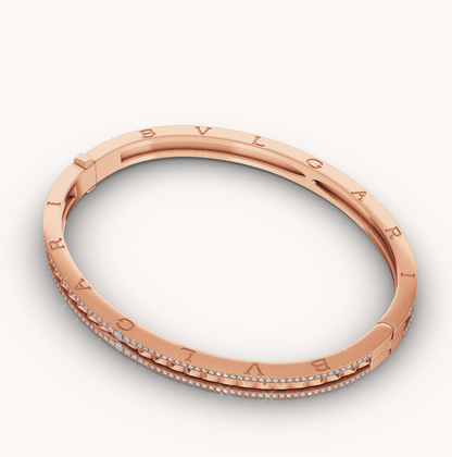 [Mystic Crown]ZERO 1 SPIRAL AND PAVED DIAMOND PINK GOLD BRACELET